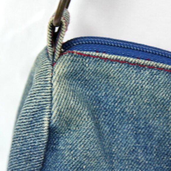 Vintage Sasson University Denim Jeans Zippered Crossbody Handbag Purse 1980s - Picture 6 of 14